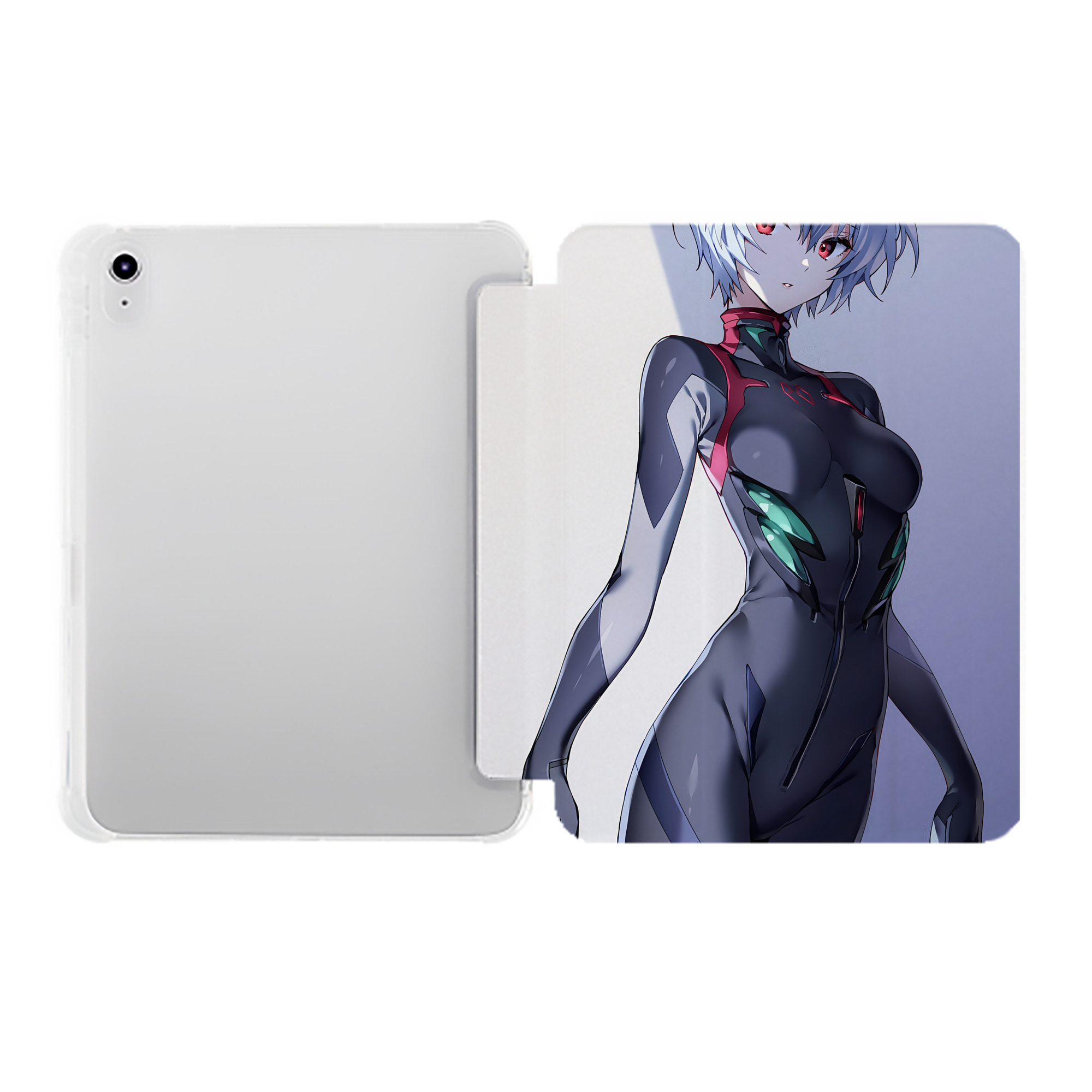 （画像用） EVA 新世紀エヴァンゲリオン IPad ケース ペン収納付き 三つ折りスタンド PUレザー×シリコン 対応機種9.5/10.5/10.9インチ